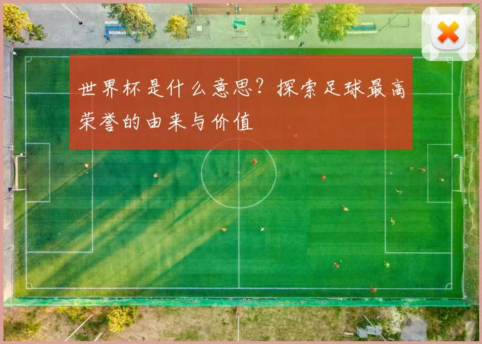 世界杯是什么意思？探索足球最高荣誉的由来与价值